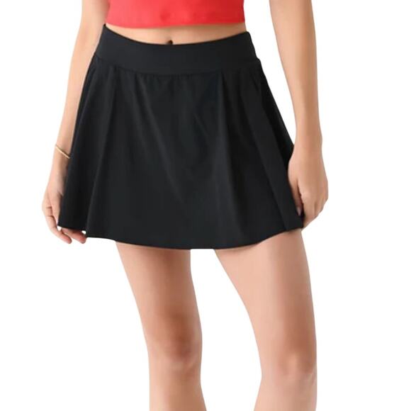 Beyond Yoga Women's Court Advantage Skirt in Black, Size XL